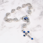 Miraculous Medal Decade Rosary Chaplet (9mm Marian Beads & Blue Enamel Accents) – Silver Oxidized, Made in Italy * (Minimum quantity purchase is 1)