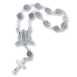 Divine Mercy Metal Rosary Bracelet (9mm Divine Mercy Beads & Red Enamel Accents) – Silver Oxidized, Made in Italy   (Minimum quantity purchase is 1)