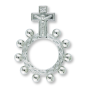 Crucifix Finger Rosary Ring – One Decade Pocket Rosary, 1 3/4" Silver Plated, Made in Italy * (Minimum quantity purchase is 2)