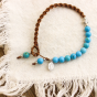  Blue Beaded, Braided Bracelet with Sterling Silver Miraculous Medal Charm   (Minimum quantity purchase is 1)