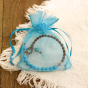  Blue Beaded, Braided Bracelet with Sterling Silver Miraculous Medal Charm   (Minimum quantity purchase is 1)