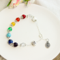   "Do Not Be Afraid" Linked Bracelet with Semi Precious Stones and Miraculous Medal Charms - Closeout Sale * (Minimum quantity purchase is 1)