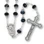 AB Black Capped Bead Linked Rosary - 26"   (Minimum quantity purchase is 1)