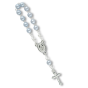 Pocket Rosary with Blue Faux Pearl Beads and Miraculous Medal Center   (Minimum quantity purchase is 1)