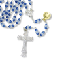 Sterling Silver Rosary with Blue Swarovski Crystal Beads - 22" * (Minimum quantity purchase of 1) 