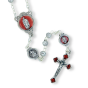 Our Lady of Guadalupe Metal Rosary - Silver Ox, Red Enamel, 15"- Includes 2-Tone Metal Case    (Minimum quantity purchase is 1)