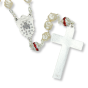 Miraculous Medal Rosary (8mm Ivory Baroque Pearl Beads & Red Enamel) – Made in Italy  (Minimum quantity purchase is 1)