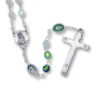 Our Lady of Guadalupe Rosary (Tri-Color Green 6mm Faceted Crystal Beads) – Made in Italy * (Minimum quantity purchase is 1) 