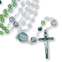 St Joseph Rosary (Tri-Color Green 6mm Faceted Crystal Beads) – Made in Italy   (Minimum quantity purchase is 1)