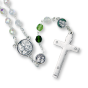 St Joseph Rosary (Tri-Color Green 6mm Faceted Crystal Beads) – Made in Italy   (Minimum quantity purchase is 1)