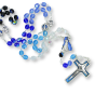 Our Lady of Fatima Rosary (Tri-Color Blue 6mm Faceted Crystal Beads) – Made in Italy * (Minimum quantity purchase is 1) 