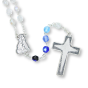 Our Lady of Fatima Rosary (Tri-Color Blue 6mm Faceted Crystal Beads) – Made in Italy * (Minimum quantity purchase is 1) 
