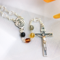 Scapular Rosary (Tri-Color Amber 6mm Faceted Crystal Beads) – Made in Italy * (Minimum quantity purchase is 1)