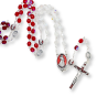 Divine Mercy Rosary (Tri-Color Red 6mm Faceted Crystal Beads) – Made in Italy  (Minimum quantity purchase is 1) 