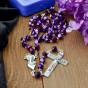 Madonna & Child Rosary – Purple Faceted Crystal Beads, Made in Italy
