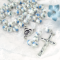 Our Lady of Fatima Rosary – 8mm Blue Floral Ceramic Beads, Made in Portugal