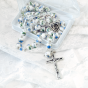 Our Lady of Fatima Rosary – 8mm Blue Floral Ceramic Beads, Made in Portugal