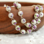 Purple and White 8mm Ceramic Bead Rosary with Our Lady of Fatima Center and Crucifix - 20"  * (Minimum quanity purchase is 1) 