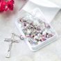 Our Lady of Fatima Rosary – 6mm Pink Floral Ceramic Beads, Made in Portugal