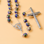 Royal Blue Cloisonné Rosary – 8mm Floral Beads, Made in Portugal