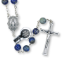 Lapis Lazuli Semi-Precious Stone 8mm Bead Rosary - Silver Tone, 21"  (Minimum quantity purchase is 1)