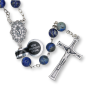 Lapis Lazuli Semi-Precious Stone 8mm Bead Rosary - Silver Tone, 21"  (Minimum quantity purchase is 1)