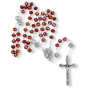 Our Lady of Fatima Rosary with 6 x 8mm Red Rondelle Glass Beads - 19.5"   (Minimum quantity purchase is 1)