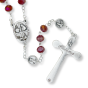 Our Lady of Fatima Rosary with 6 x 8mm Red Rondelle Glass Beads - 19.5"   (Minimum quantity purchase is 1)