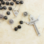  Our Lady of Fatima Rosary with 10 x 8mm Black Beads and Holy Trinity Crucifix - 21"  *   (Minimum quantity purchase is 1)