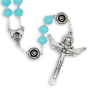 Our Lady of Fatima Rosary, Aqua Rondelle Beads and Holy Trinity Crucifix - 21"  (Minimun quanity to purchase is 1)  