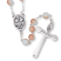 Our Lady of Fatima Rosary with 8mm White Peach Sand Sparkling Beads - 20.5"   (Minimum quantity purchase is 1)