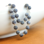 Navy Blue 8mm Agate Stone Bead Rosary with Miraculous Medal Center - 20"    (Minimum qty. purchase is 1)