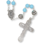 Aqua Blue Opaque Glass 8mm Bead Rosary with Miraculous Medal Centerpiece – Silver Tone, 21"  (Minimum qty. purchase is 1) 