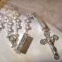  The Mysteries Rosary with Clear Crystal 8 mm Beads - 22"   (Minimum qty. purchase is 1)  
