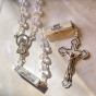  The Mysteries Rosary with Clear Crystal 8 mm Beads - 22"   (Minimum qty. purchase is 1)  