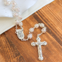   Double Capped Bead Rosary with 9mm Pink (October) Glass Beads - 24"     (Minimum quantity purchase is 1)