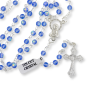  AB Sapphire Blue (September) 4mm Glass Bead Rosary - 16"  (Minimum quantity purchase is 1)