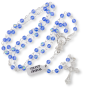  AB Sapphire Blue (September) 4mm Glass Bead Rosary - 16"  (Minimum quantity purchase is 1)