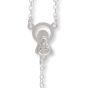  AB Sapphire Blue (September) 4mm Glass Bead Rosary - 16"  (Minimum quantity purchase is 1)