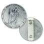 St. Christopher Round Auto Visor Clip – 2" Diameter, Silver Ox (French)  (Minimum qty. purchase is 1) 