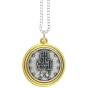 Miraculous Medal 24" Necklace - Silver Oxidized & Gold Plated, Made in Italy *   (Minimum quantity purchase is 1)