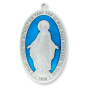 XL Miraculous Medal Wall / Door Medal - 6-1/2", Blue Enamel, Silver Ox  * (Minimum quantity purchase is 1)