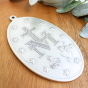 XL Miraculous Medal Wall / Door Medal - 6-1/2", Blue Enamel, Silver Ox  * (Minimum quantity purchase is 1)