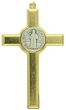 St Benedict Two Tone Crucifix Pendant - 3 1/8" Made in Italy *    (Minimum quantity purchase is 1)