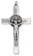 XL St Benedict Crucifix - 3" Straight Edge, Silver Oxidized, Made in Italy *   (Minimum quantity purchase is 1)