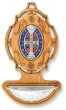 St Benedict Medal Holy Water Font (Color Image) – 3.75" Olivewood, Made in Italy  (Minimum quantity purchase is 1)