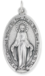 XL Miraculous Medal (English) – 1-3/4" Oval Silver Oxidized, Made in Italy *  (Minimum quantity purchase is 1)