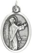  Saint Genevieve Patron Saint Medal-Italian Silver OX 1 inch  (Minimum quantity purchase is 2)