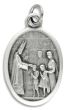 Confirmation / Holy Spirit Medal - Italian Silver OX 1 inch   (Minimum quantity purchase is 2)