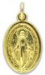 Miraculous Medal in Latin – 1" Oval Gold Plated, Made in Italy *  (Minimum quantity purchase is 2)